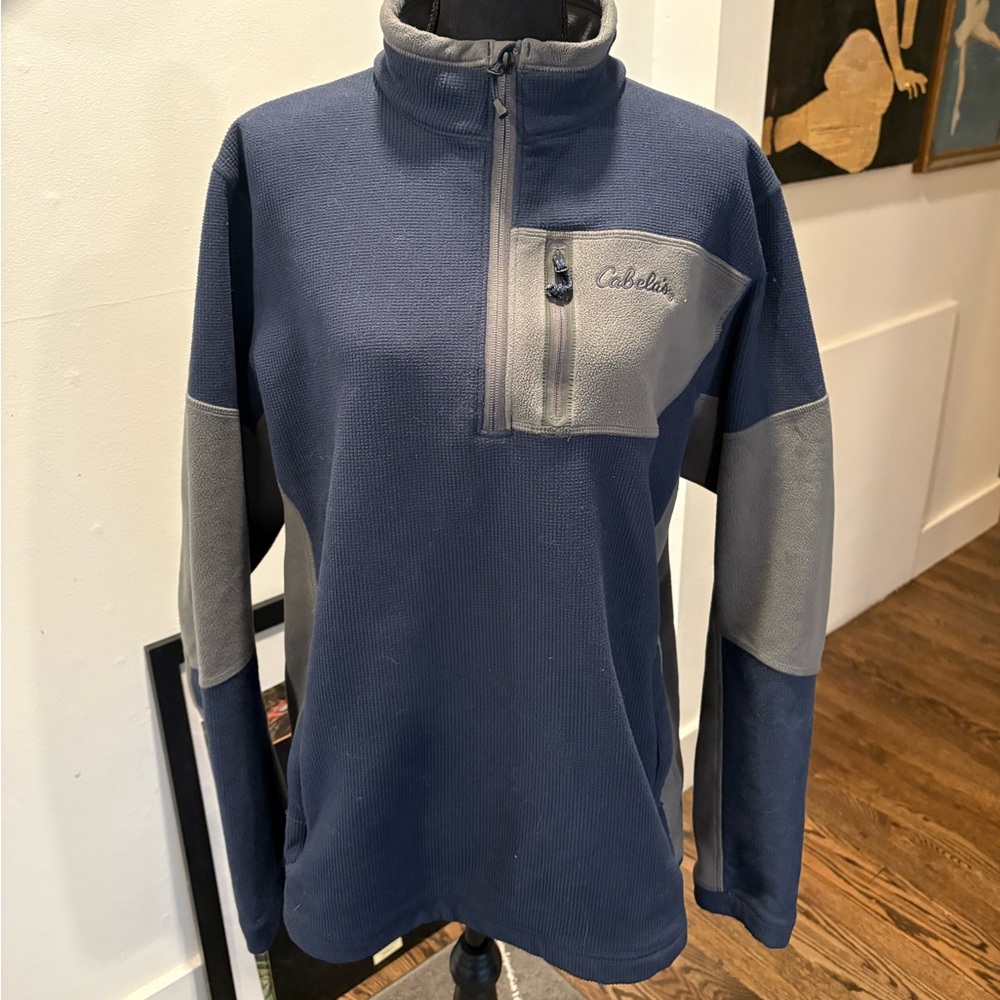 Cabela's Navy and Charcoal Half-Zip Fleece